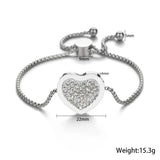Zircon Heart Pendant Bracelet Rhinestone Jewelry Gift