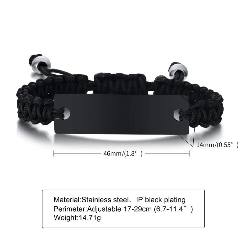 Personalized Stainless Steel Men's Bangle ID Bracelet