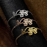 Personalized Name Bracelet Stainless Steel Elephant Children Gift