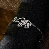 Personalized Name Bracelet Stainless Steel Elephant Children Gift