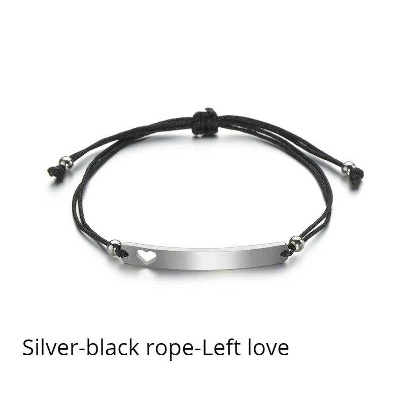 Personalized Couple Bracelets Stainless Steel Jewelry Gift