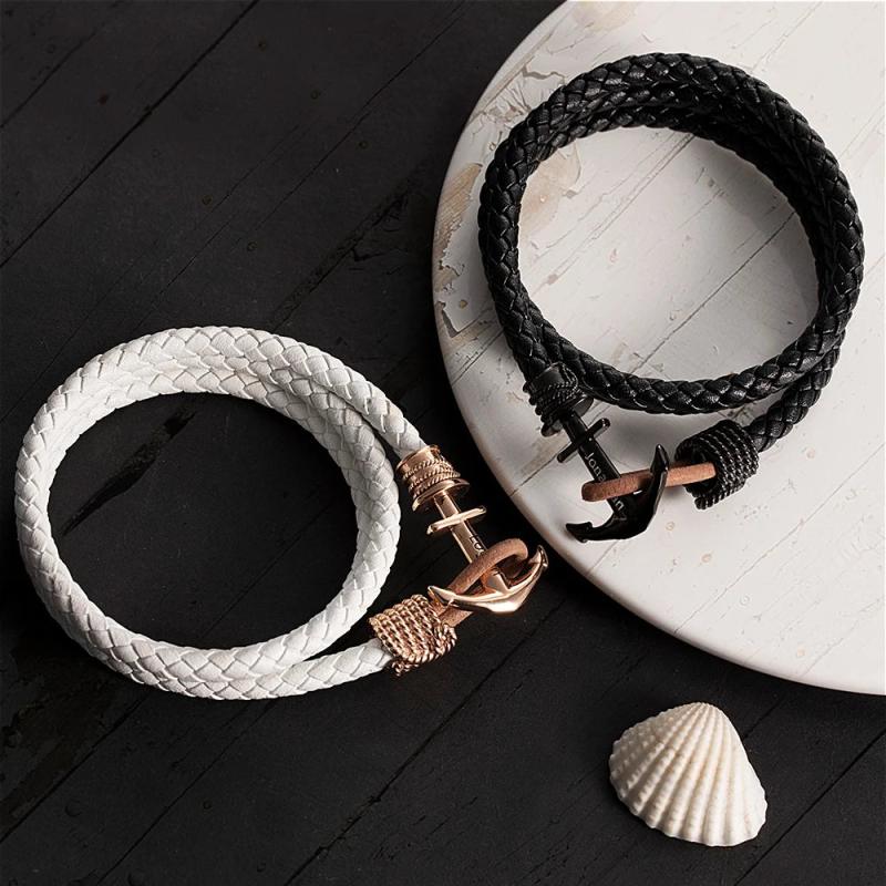 Yonney Personalized Anchor Bracelet Father Anniversary Gift For Husband