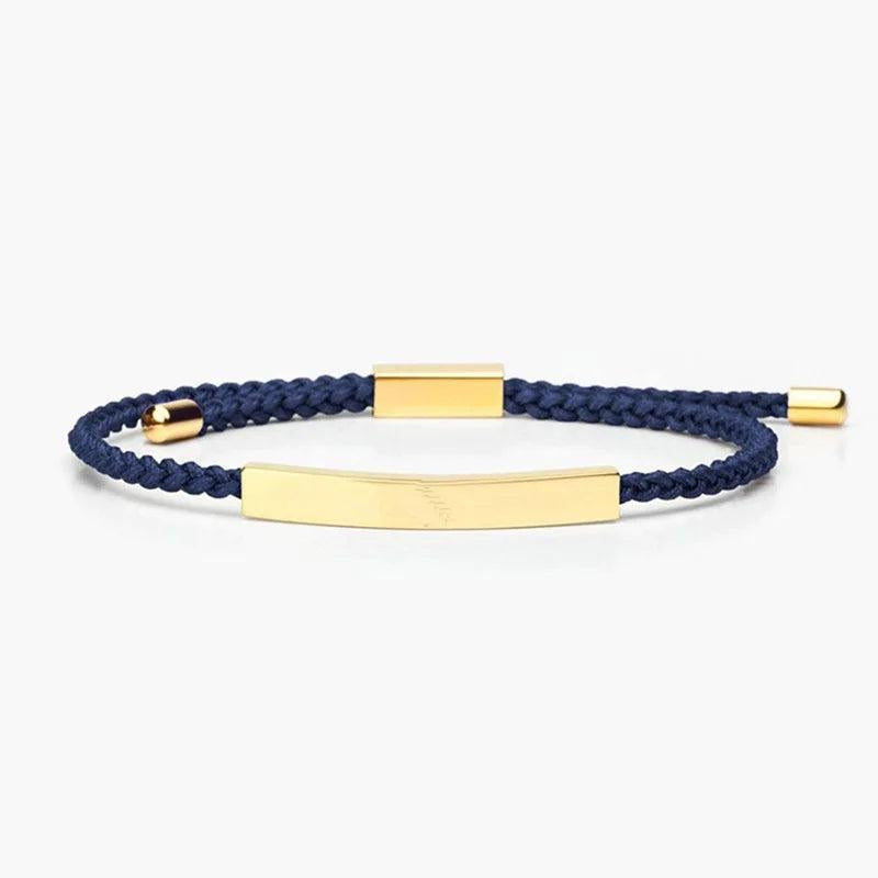 Adjustable Braided Rope Stainless Steel Tube Bracelet 2mm