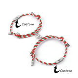 2pcs Personalized Heart Magnetic Couple Bracelets for Christmas
