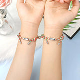 2pcs Personalized Heart Magnetic Couple Bracelets for Christmas