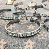 Personalized Name Letter Charm Bangle Adjustable Bracelet