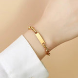 Personalized Name Baby ID Bracelet Stainless Steel Bangle