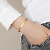 Personalized Name Baby ID Bracelet Stainless Steel Bangle