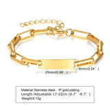 Personalized Name Baby ID Bracelet Stainless Steel Bangle