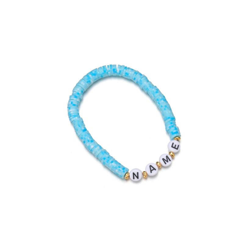 Colorful Letter Clay Bracelet DIY Charm Bangle Jewelry