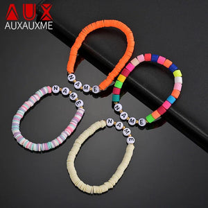 Colorful Letter Clay Bracelet DIY Charm Bangle Jewelry
