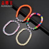 Colorful Letter Clay Bracelet DIY Charm Bangle Jewelry