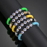 Colorful Letter Clay Bracelet DIY Charm Bangle Jewelry