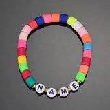 Colorful Letter Clay Bracelet DIY Charm Bangle Jewelry
