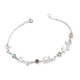 Personalized Name Bracelet with Birthstone - Stainless Steel Jewelry for Women