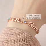 Personalized Name Bracelet with Birthstone - Stainless Steel Jewelry for Women