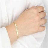 Name Bracelet for Women Stainless Steel Minimalist Dainty Bar