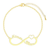 Chered Name Bracelet Mom Infinity Adjustable Heart Bracelets Stainless Steel