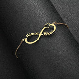 Chered Name Bracelet Mom Infinity Adjustable Heart Bracelets Stainless Steel