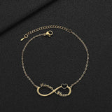 Chered Name Bracelet Mom Infinity Adjustable Heart Bracelets Stainless Steel