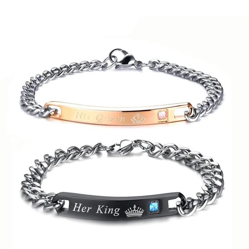 Birthstone & Name ID Bracelet Stainless Steel CZ Stone Lover Jewelry