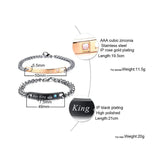 Birthstone & Name ID Bracelet Stainless Steel CZ Stone Lover Jewelry