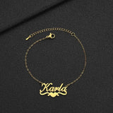 Chered Personalized Name Bracelet Stainless Steel Initial Chain Bracelets