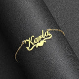 Chered Personalized Name Bracelet Stainless Steel Initial Chain Bracelets