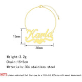Chered Personalized Name Bracelet Stainless Steel Initial Chain Bracelets