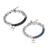 Personalized Name Charm Bracelet Titanium Steel Men's Gift