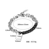 Personalized Name Charm Bracelet Titanium Steel Men's Gift