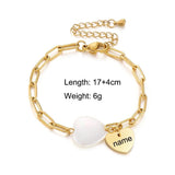 Personalized Stainless Steel Heart Charm Bracelet Women's Jewelry