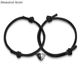 Heart Attracting Magnet ID Tag Couple Bracelets