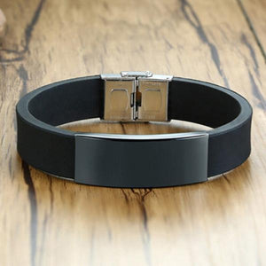 Men's Customizable Medical Alert Bracelet - 5 Line Stainless Steel ID