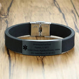 Men's Customizable Medical Alert Bracelet - 5 Line Stainless Steel ID