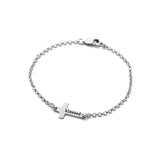 Custom Engraved Name Bracelet Cross Stainless Steel Unisex Gift