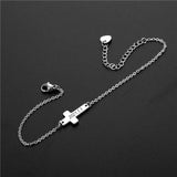 Custom Engraved Name Bracelet Cross Stainless Steel Unisex Gift