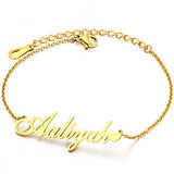 Personalized Name Bracelet Solid Stainless Steel Silver Women