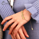 Personalized Name Bracelet Solid Stainless Steel Silver Women