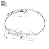Personalized Name Bracelet Solid Stainless Steel Silver Women