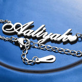 Personalized Name Bracelet Solid Stainless Steel Silver Women