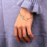 Personalized Name Bracelet Solid Stainless Steel Silver Women