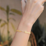 Stainless Steel Names Bracelets Adjustable Bangle Couples Jewelry