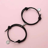 Magnet Couple Bracelets Rope Chain Smile Pendant for Sisters