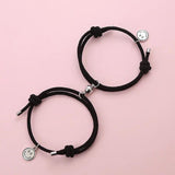 Magnet Couple Bracelets Rope Chain Smile Pendant for Sisters
