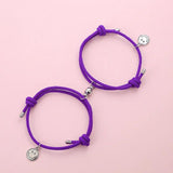 Magnet Couple Bracelets Rope Chain Smile Pendant for Sisters