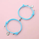 Magnet Couple Bracelets Rope Chain Smile Pendant for Sisters