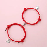 Magnet Couple Bracelets Rope Chain Smile Pendant for Sisters