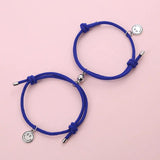 Magnet Couple Bracelets Rope Chain Smile Pendant for Sisters