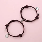 Magnet Couple Bracelets Rope Chain Smile Pendant for Sisters